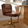 Rosso Office Chair in Vintage Brown Leather & Gold Base