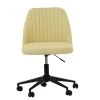 Danbury Office Chair in Cream Leather & Black Base