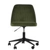Danbury Office Chair in Olive Green Velvet & Black Base