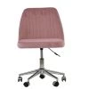 Danbury Office Chair in Pink Velvet & Chrome Base