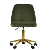 Danbury Office Chair in Olive Green Velvet & Gold Base