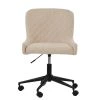Heron Office Chair in Natural Cream Fabric & Black Base