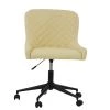 Heron Office Chair in Cream Leather & Black Base