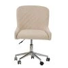 Heron Office Chair in Natural Cream Fabric & Chrome Base