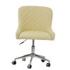 Heron Office Chair in Cream Leather & Chrome Base