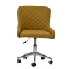 Heron Office Chair in Light Tan Brown Leather & Chrome Base