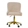 Heron Office Chair in Natural Cream Fabric & Gold Base