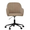Lule Office Chair in Fawn Brown Fabric & Black Base