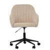Lule Office Chair in Natural Cream Fabric & Black Base