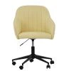 Lule Office Chair in Cream Leather & Black Base