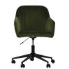 Lule Office Chair in Olive Green Velvet & Black Base