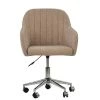 Lule Office Chair in Fawn Brown Fabric & Chrome Base