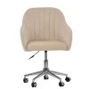 Lule Office Chair in Natural Cream Fabric & Chrome Base