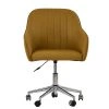 Lule Office Chair in Light Tan Brown Leather & Chrome Base