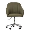 Lule Office Chair in Taupe Leather & Chrome Base
