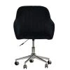 Lule Office Chair in Black Velvet & Chrome Base