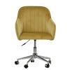 Lule Office Chair in Camel Velvet & Chrome Base