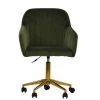 Lule Office Chair in Olive Green Velvet & Gold Base