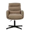 Katarni Office Chair in Fawn Brown Fabric & Black Base