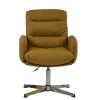 Katarni Office Chair in Light Tan Brown Leather & Chrome Base