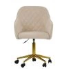 Opus Office Office Chair in Natural Cream Fabric & Gold Base