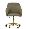 Opus Office Office Chair in Taupe Leather & Gold Base