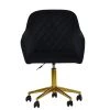 Opus Office Office Chair in Black Velvet & Gold Base