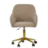 Opus Office Office Chair in Fawn Brown Fabric & Gold Base