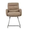Nikan Office Chair in Fawn Brown Fabric & Chrome Base