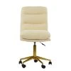 Strada Office Chair in Cream Boucle & Gold Base