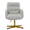 Katarni Office Chair in Mink Boucle & Gold Base
