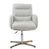 Katarni Office Chair in Mink Boucle & Chrome Base