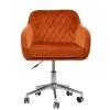 Langham Office Chair in Burnt Orange Velvet & Chrome Base