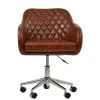Langham Office Chair in Vintage Brown Leather & Chrome Base