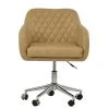 Langham Office Chair in Aged Cream Leather & Chrome Base