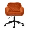 Langham Office Chair in Burnt Orange Velvet & Black Base