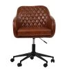 Langham Office Chair in Vintage Brown Leather & Black Base