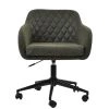 Langham Office Chair in Slate Grey Leather & Black Base