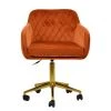 Langham Office Chair in Burnt Orange Velvet & Gold Base