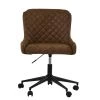 Heron Office Chair in Aged Brown Leather & Black Base
