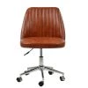 Danbury Office Chair in Vintage Brown Leather & Chrome Base
