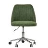 Danbury Office Chair in Aged Olive Green Leather & Chrome Base