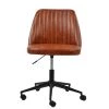 Danbury Office Chair in Vintage Brown Leather & Black Base