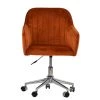 Lule Office Chair in Burnt Orange Velvet & Chrome Base