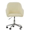Lule Office Chair in Cream Boucle & Chrome Base