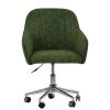 Lule Office Chair in Aged Olive Green Leather & Chrome Base