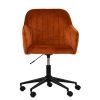 Lule Office Chair in Burnt Orange Velvet & Black Base