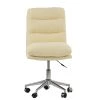 Strada Office Chair in Cream Boucle & Chrome Base