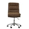 Strada Office Chair in Aged Brown Leather & Chrome Base