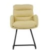 Nikan Office Chair in Cream Leather & Black Base